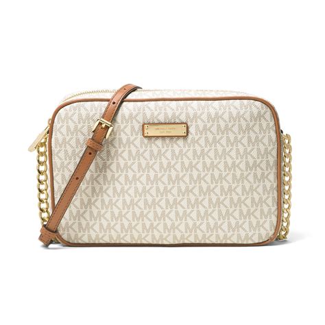 michael kors jet set large logo messenger bag|michael kors vanilla jet set.